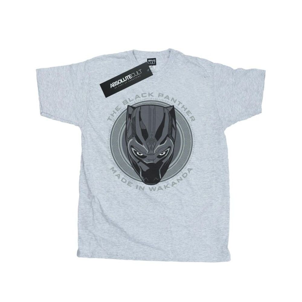 Black Panther Mens Made in Wakanda Cotton T-Shirt / Sports Grey